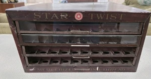 Antike Star Twist mercerisierte Nähgarn Vitrine amerikanischer Faden! - Bild 1 von 13