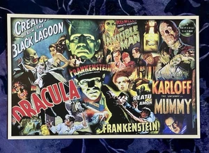 Classic Universal Monsters Movie Characters Poster. 11 X 17 Inches. Halloween! - Picture 1 of 2