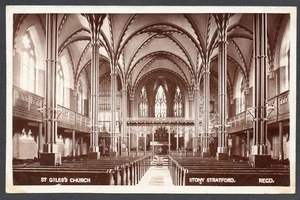 Postcard Stony Stratford nr Milton Keynes Buckinghamshire church St Giles RP - Picture 1 of 2