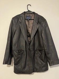 Denim & Co. Ledermantel/Blazer Gr. 2XL dunkelbraun (6) - Bild 1 von 6