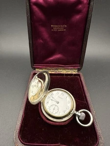 Gorgeous Tiffany’s & Co Sterling Silver Hunter Pocket Watch In Nice Conditions - Picture 1 of 21