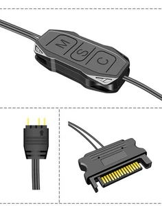 AR-1 RGB Controller Cable 5V 3 Pin to SATA AURA ARGB Mini Control HUB Adapter - Afbeelding 1 van 7