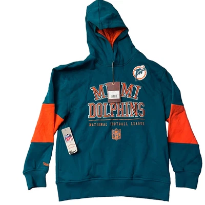 NUEVO CON ETIQUETAS Sudadera con Capucha Juvenil Miami Dolphins L Mitchell and Ness Retro Fit Sudadera con Capucha RETROCESO Foto 1 de 4
