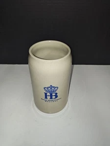 HB Hofbrauhaus HB Crown 1 Liter Beer Stein Glazed German Stoneware Mug Mancave - Picture 1 of 10