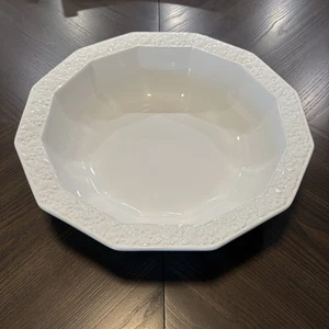 Cerámica vintage A. Santos Portugal #1911 centro de mesa blanco grande cuenco decoración del hogar - Imagen 1 de 11