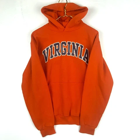 Vintage University of Virginia Sweatshirt Crewneck Size Small Orange Ncaa Cover