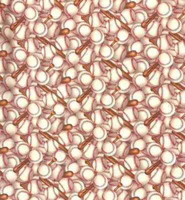 Elizabeths Studio – Sports – Packed Baseballs – White 112E-WHT, Fabric BTY - Image 1 of 2