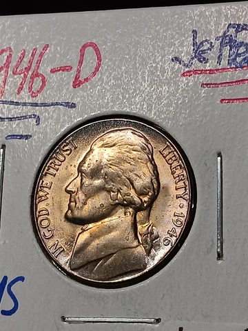 1946 D  Jefferson Nickel Stunning Eye Appeal MS Choice  J/324 Cover