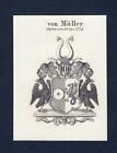 1820 Mller Wappen Adel coat of arms heraldry Heraldik Kupferstich engrav 134837
