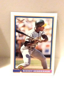 1991 Bowman Topps Vintage NM Baseball Card #371 Rickey Henderson