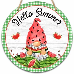 Summer Welcome Sign for Front Door Hello Summer Wooden Signs Wall Decor Water... - Picture 1 of 5