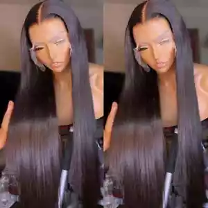 Bone Straight Transparent Hd 13x6 Lace Frontal Wig Brazilian Human Hair Wig - Picture 1 of 10