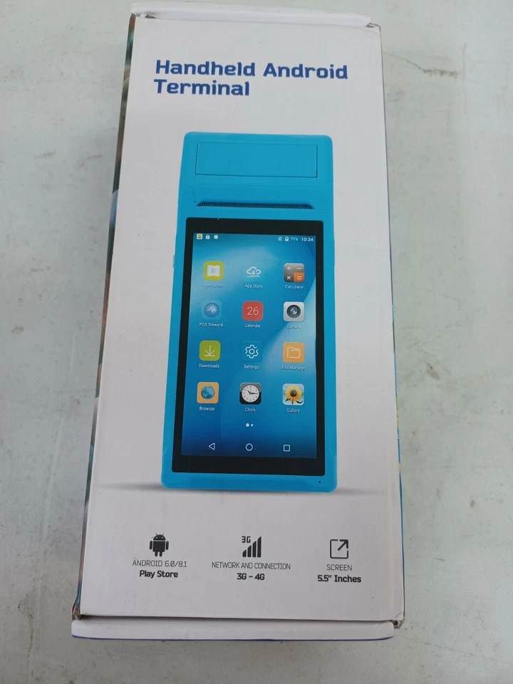 PDA Handheld POS Terminal 3G WiFi 58mm Thermal Receipt Printer Bluetooth - Image 1 of 4