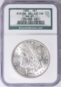 1885-P Morgan Silber Dollar NGC MS-63 Binion Sammlung Hort Pedigree Nevada - Bild 1 von 6