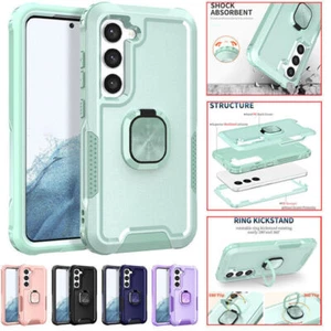 Heavy Duty Shockproof Case Ring Stand Cover For Samsung S24 Ultra S23 FE S21 S20 - Picture 1 of 65