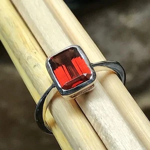 Genuine Pyrope Garnet 925 Solid Sterling Silver Ring Size 6 - Picture 1 of 8