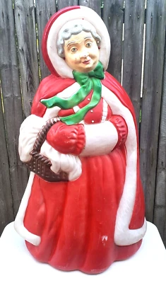 复古圣诞老人最好的克劳斯夫人点燃圣诞吹塑模具未经测试损坏 — 第 1/4 张图片