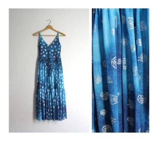 Vestido Blackmilk S Avatar The Last Airbender Sheer Midaxi malla ombre azul plata - Imagen 1 de 13