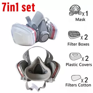 Half Face Cover Respirator Mask for Woodworking Painting Spray Sanding Facepiece - Picture 1 of 16