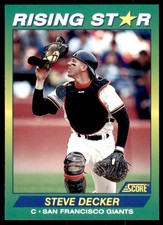 1992 Score Rising Stars Steve Decker Rookie San Francisco Giants #56