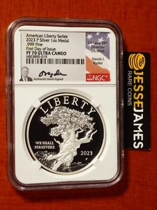 2023 P AMERICAN LIBERTY PROOF SILVER MEDAL NGC PF70 FIRST DAY ISSUE FDI RYDER - Picture 1 of 2