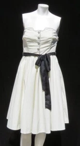 NEW GIRLS From SAVOY Anthropologie US S 6 NOVELLA Polka Dot Strapless Dress - Picture 1 of 6