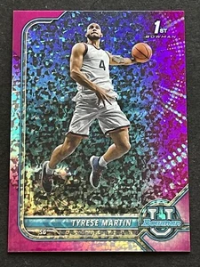 Tyrese Martin ~ 2021-22 Bowman University FUCSIA MINI-DIAMANTE refractor #/150 - Imagen 1 de 3