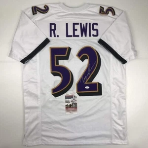 Autographed/Signed RAY LEWIS Baltimore White Football Jersey JSA COA Auto - Picture 1 of 4