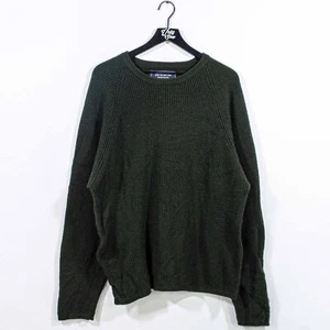 Abercrombie & Fitch Military Knit Sweater Lambswool Nylon Large VTG 90s - Picture 1 of 6