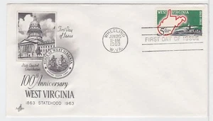 TurtlesTradingPost- West Virginia 100th Anniversary  #1232 1963- FDC Artcraft - Picture 1 of 1