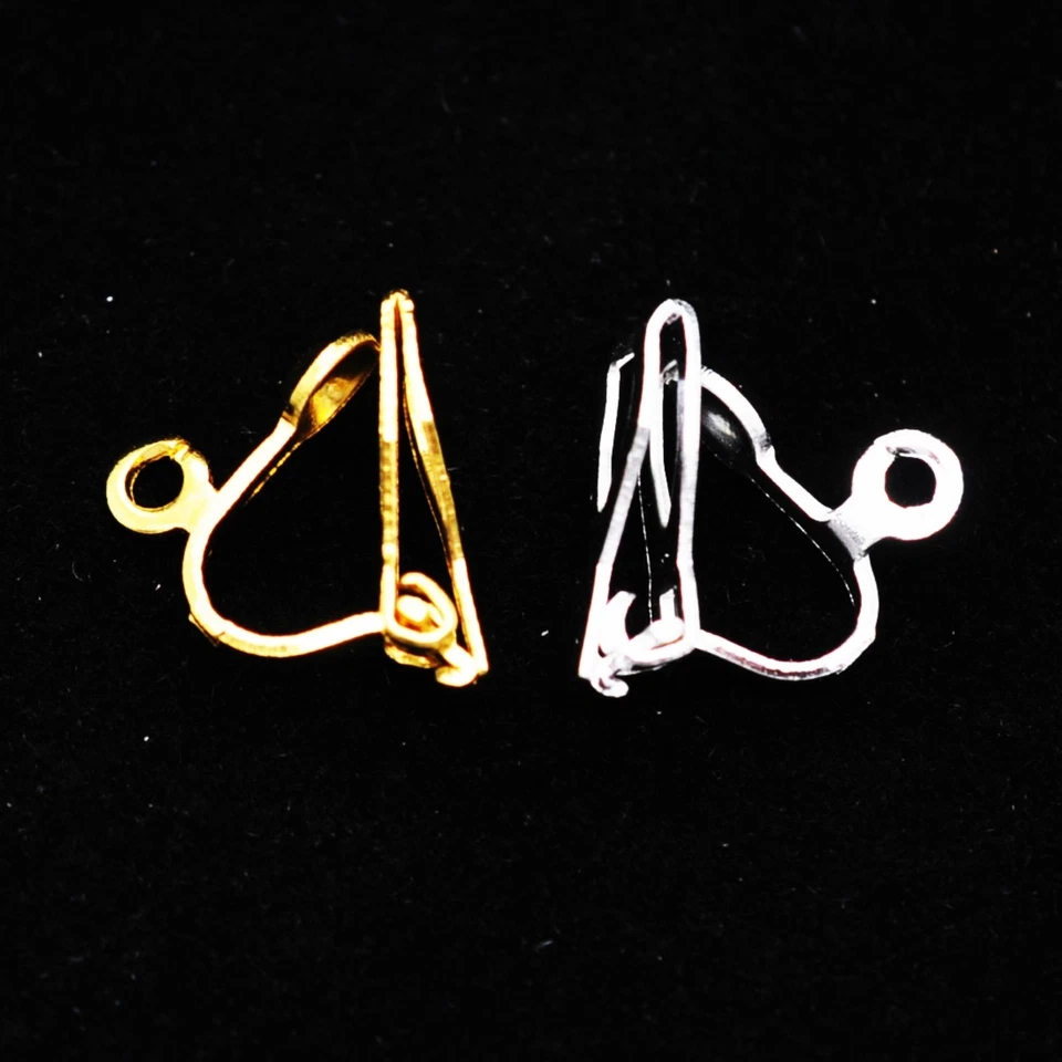 20 x Silver / Gold Plated Clip-On Jewellry Converted Earring Loop Finding 10x5mm
