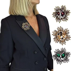 Spilla Spilla Stella Elegante con Grappolo Diamante Design Accessorio Moda Regalo - Foto 1 di 17
