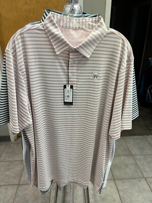 NUEVO CON ETIQUETAS POLO RECTO HOMBRE, TALLA: XL, COLOR: ROSA CLARO/GRIS RAYAS (J545) Foto 1 de 2