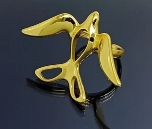 18K Gold Filled Stunning Italian Bird 18ct GF Statement Ring Size 8 - Picture 1 of 13