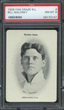 1906 Fan Craze NL Bill Maloney PSA 8 Brooklyn Superbas