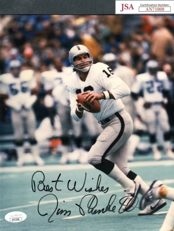 JSA Jim Plunkett Autographed Signed INSCR 8x10 Photo Oakland Raiders TRB 1375D - Image 1 of 1