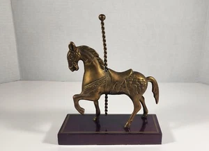 VINTAGE BRASS CAROUSEL HORSE COLLECTIBLE - Picture 1 of 23