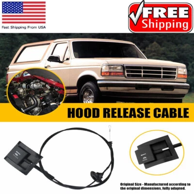 Nuevo cable de liberación de pestillo de capó para camionetas Ford 93-97 1992 serie F y Bronco F-150 Foto 1 de 4