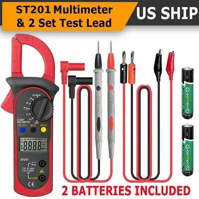 FRENTALY Handheld True RMS Digital Clamp Meter Multimeter AC DC Volt Amp Ohm Cap Tester