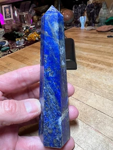 Lapis Lazuli Crystal Gemstone Six Sided Tower Laser point Specimen 001 - Picture 1 of 12