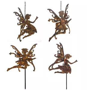 Garden Fairy Decorations Rustic Hanging Ornament Stake Flowers Pots Tubs Borders - Picture 1 of 5