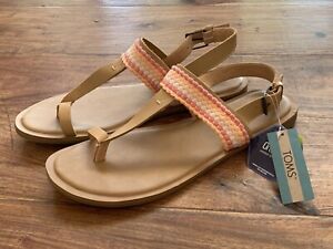 TOMS Women's  Sandals Casual Toe Strap Size 12 NWT
