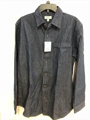 Croft & Barrow Small Mens Button Up Shirt Blue Denim $40 (blk-1-119) - Image 1 of 4