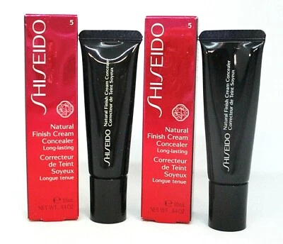 Lot of 2 Shiseido Natural Finish Cream concealer Long Lasting  5 Deep Bronze - Image 1 of 2