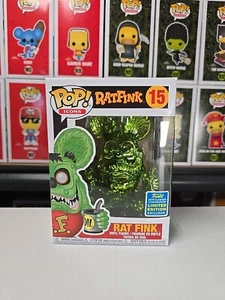 Funko Pop! Icons: Rat Fink Green Chrome #15 Vinyl Figure (SDCC 2019 Exclusive) - Foto 1 di 6