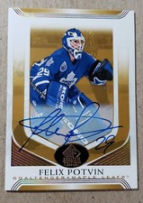 2020-21 SP Signature Edition Legends Gold Spectrum Foil Felix Potvin Auto Leafs