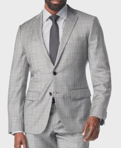 2024 HUGO BOSS The Grand/Central US Gray Plaid Sport Coat Suit Blazer 40S Wool - Picture 1 of 9