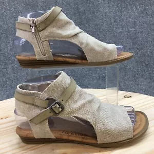 Blowfish Malibu Sandals Womens 6.5 Ankle Straps Beige Buckle Open Toe Zip - Picture 1 of 21