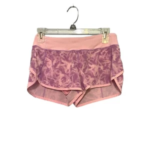 Ivivva Lululemon Girls Size 14 Speedy Shorts Run Gym Pink Floral with Pockets - Picture 1 of 9