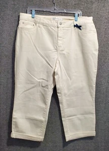  Croft & Barrow Jeans Womens 18 Mid Rise Capri White Denim Premium Stretch NWT - Picture 1 of 12
